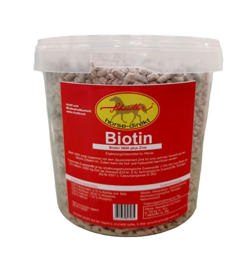 Eimer mit 1,5kg Biotin für Pferde