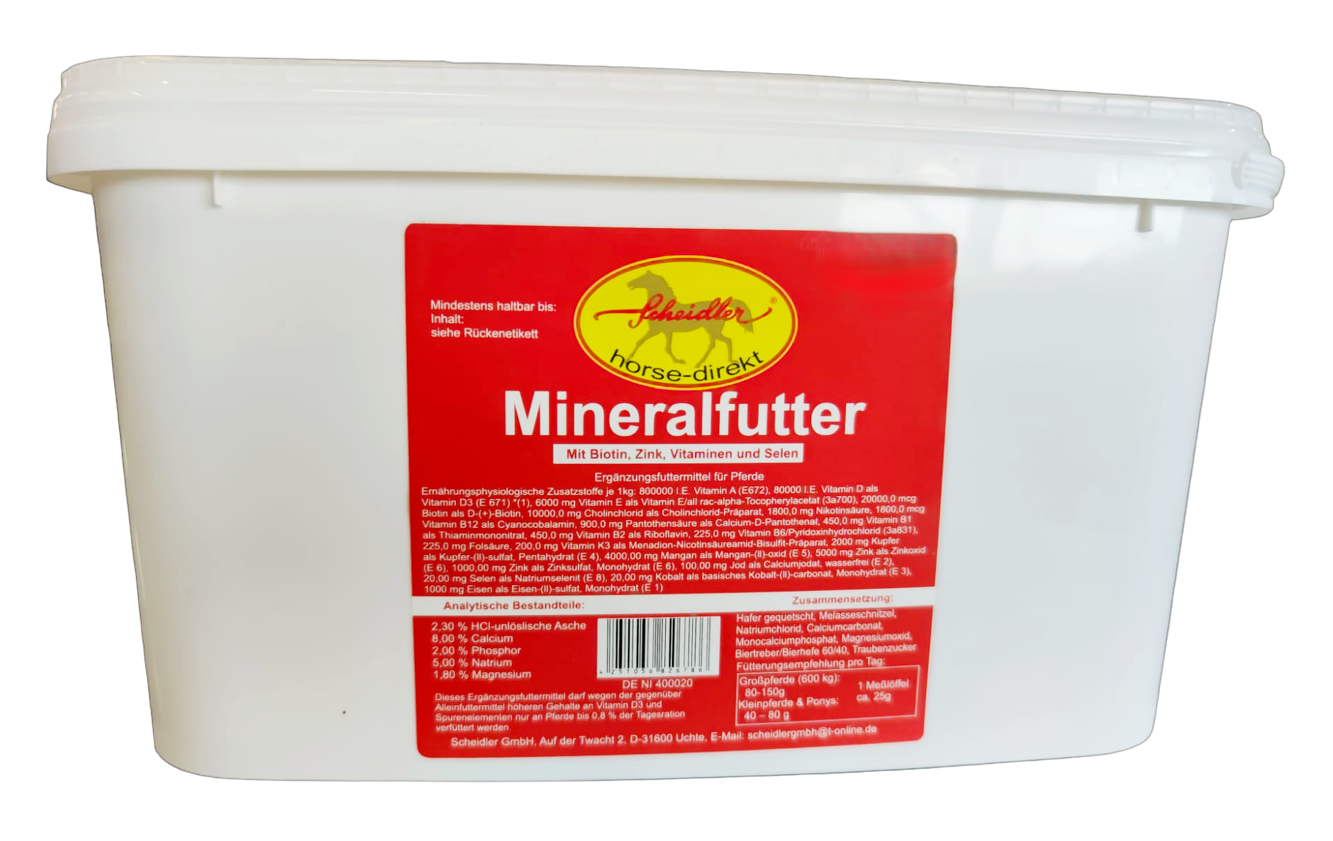 4kg Eimer mit Mineralfutter für Pferde